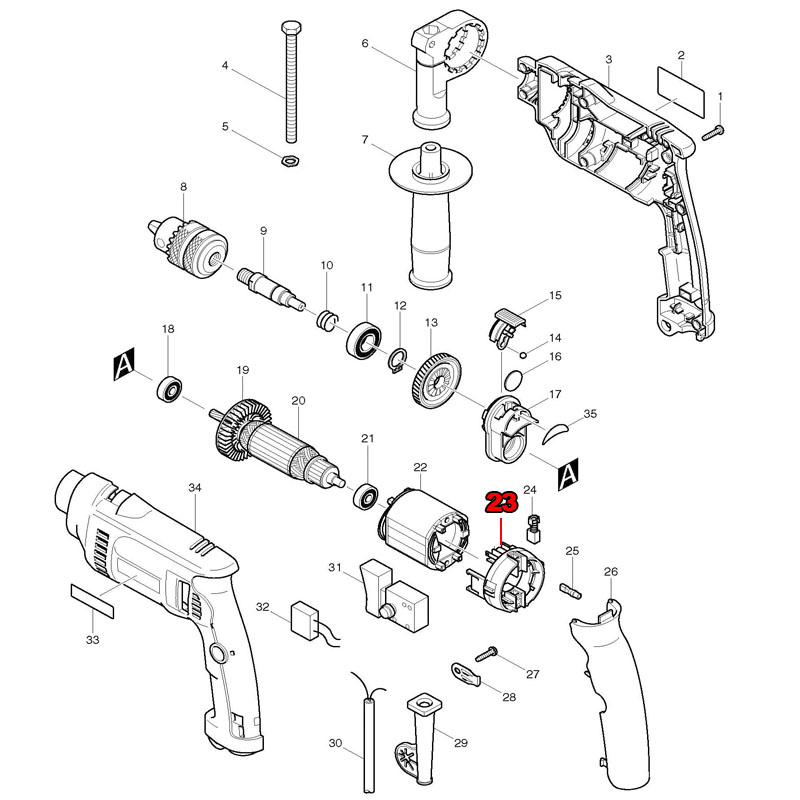 Makita Drill Hp1640 - ブラシホルダー交換用マキタ HP 1620 HP1620 HP1621 HP1640