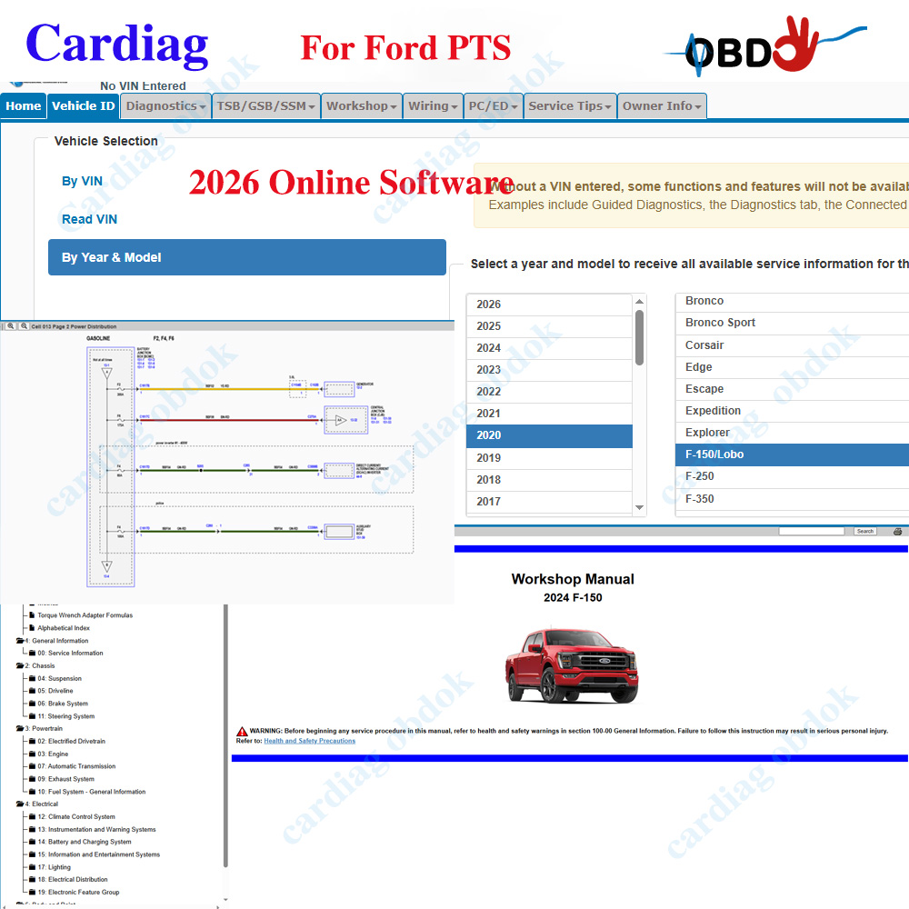 Workshop Tools Online - 2026年式フォードPTSオンラインソフトウェア自動車データプロフェッショナル技術者協会ワークショップマニュアル配線図部品問い合わせツール