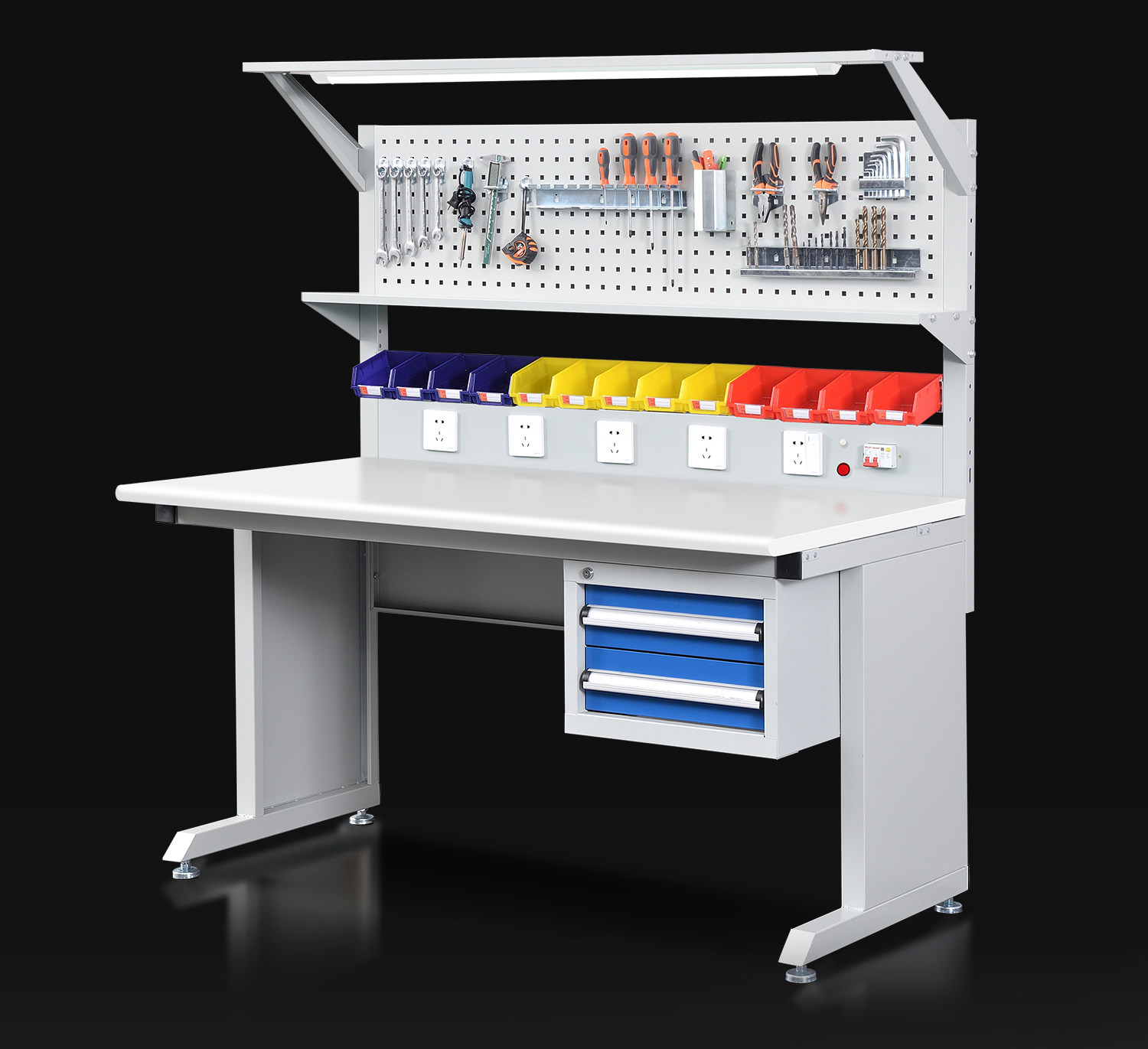Workshop Tools Table - グラフェン製帯電防止作業台 工場用引き出し付きヘビーデューティーコンソール 電子機器メンテナンス検査テーブル