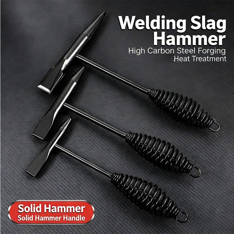 Workshop Tools Hammer - 溶接鍛造スラグハンマー高炭素鋼チッピングハンマー除去ハンマー溶接工用スプリンググリップ付き溶接ツール
