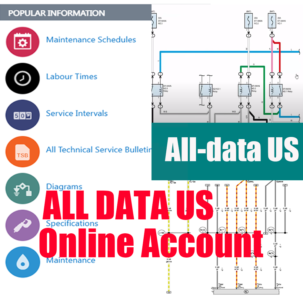 Workshop Tools Diagram - 2026オンラインアカウントAlldata US自動車修理ソフトウェア全データ配線図ワークショップ修理必須ツールモバイル/PC対応