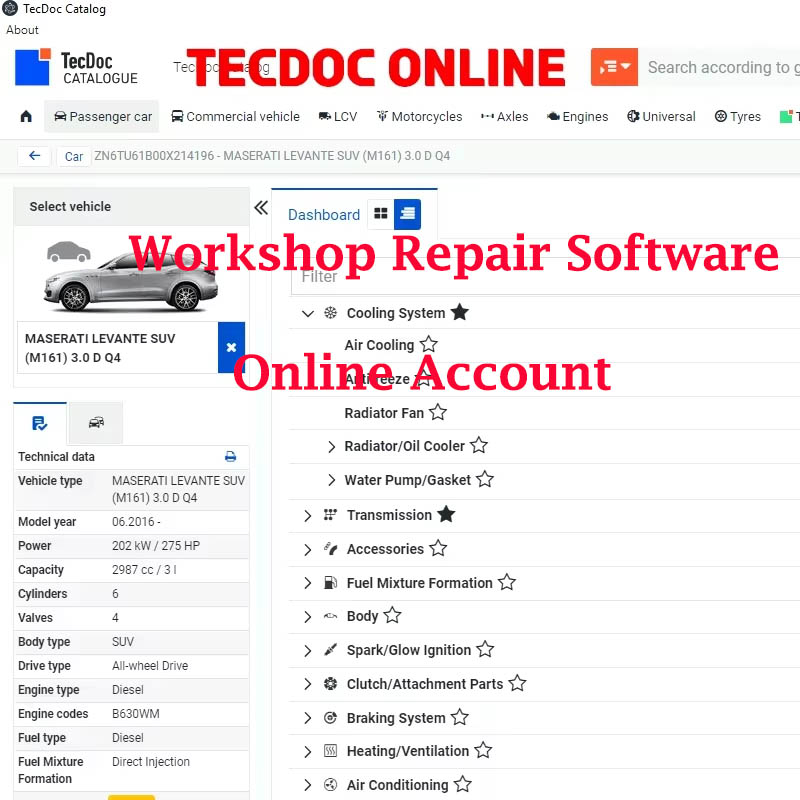 Workshop Tools Online - 2026年オンラインアカウント ワークショップ修理ソフトウェア用 Aut0-data用 A11data用 自動車修理ツール用 英語・フランス語対応