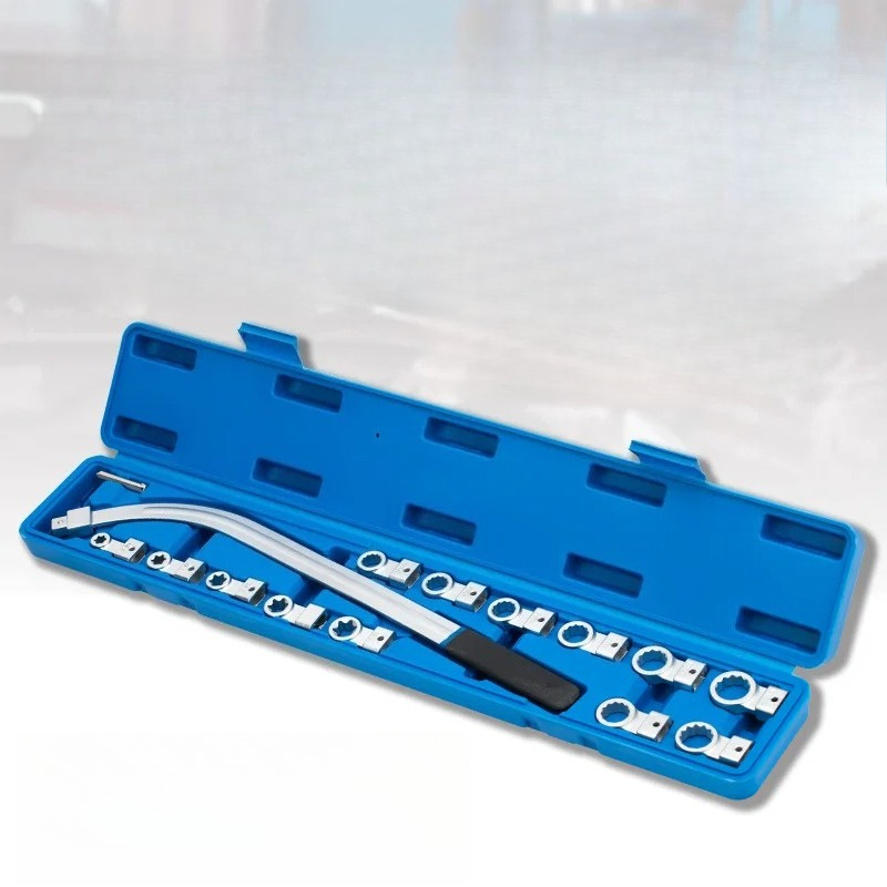Workshop Tools Types - Gzyora 15ピース E型ソケットレンチセット 12‑19mm 延長補助タイミングベルトテンショナープーリーツール 自動車修理工場用