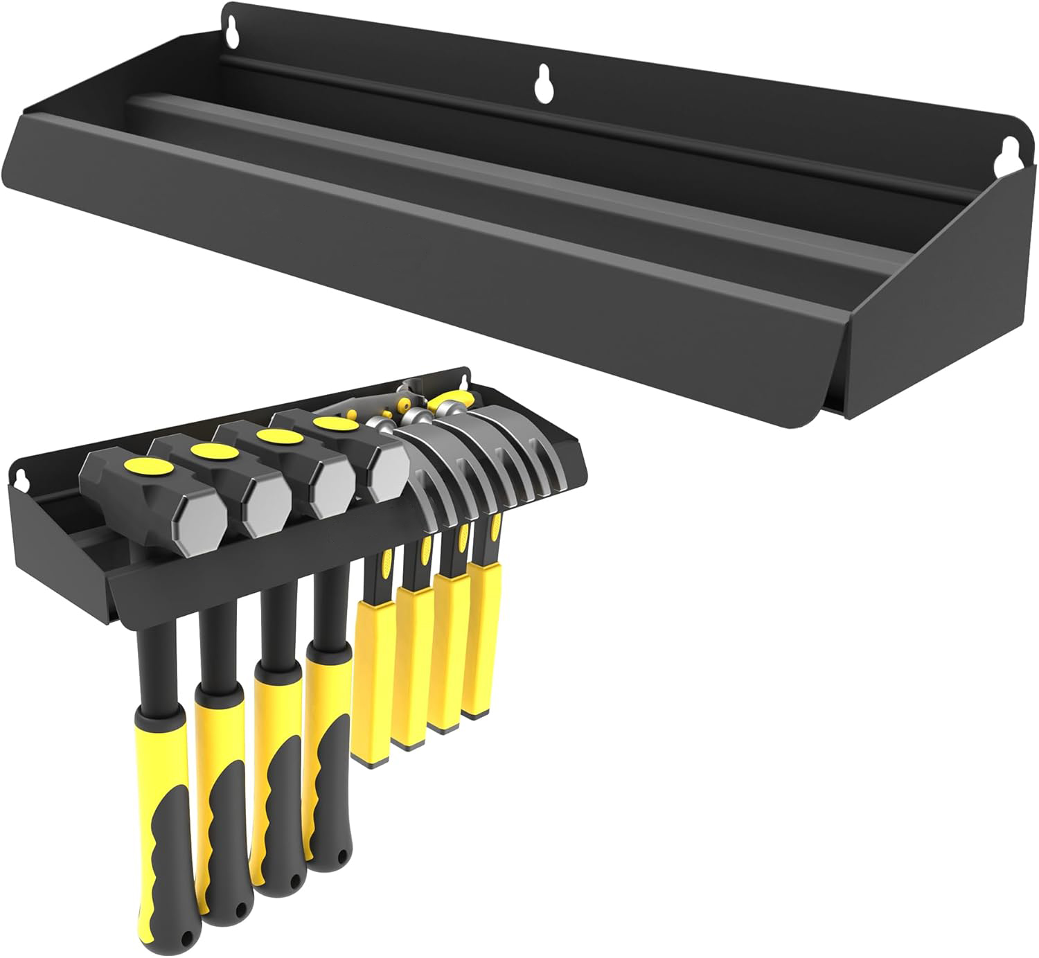Workshop Tools Hammer - ハンマーホルダー、壁掛け収納ラックオーガナイザー、作業場、小屋、ガレージ、家庭用、ほとんどのハンマーまたは小型工具に適合