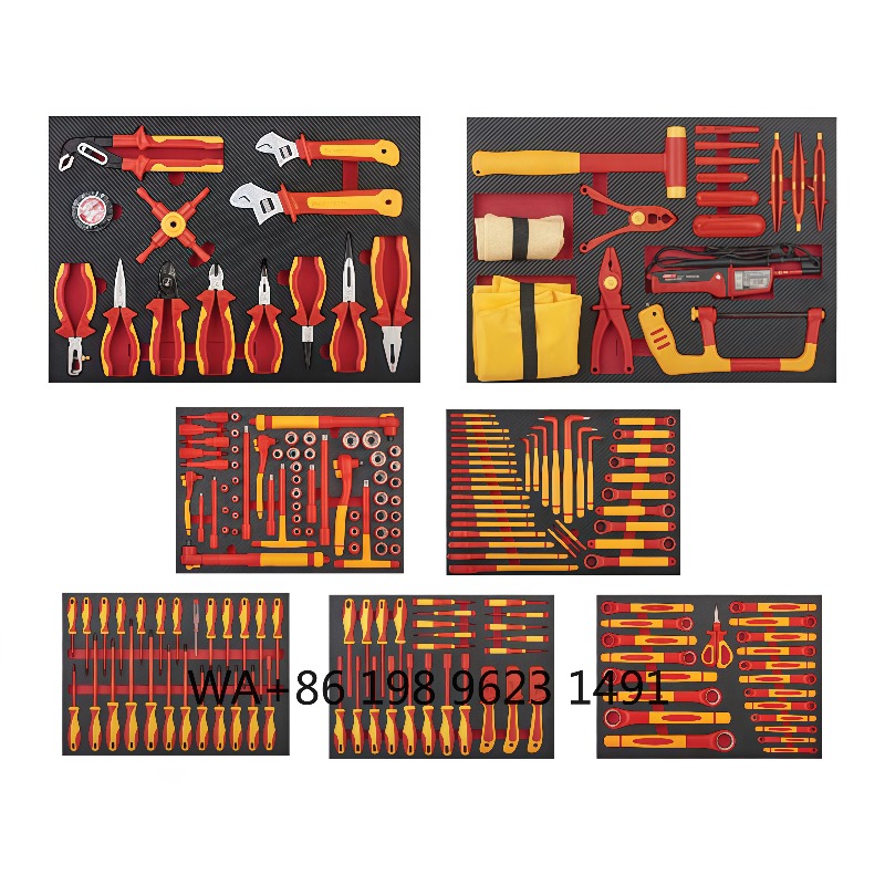 Workshop Tools Safety - 高硬度198点絶縁工具セット、10000V高電圧安全工具（電気技師の工場修理作業用）