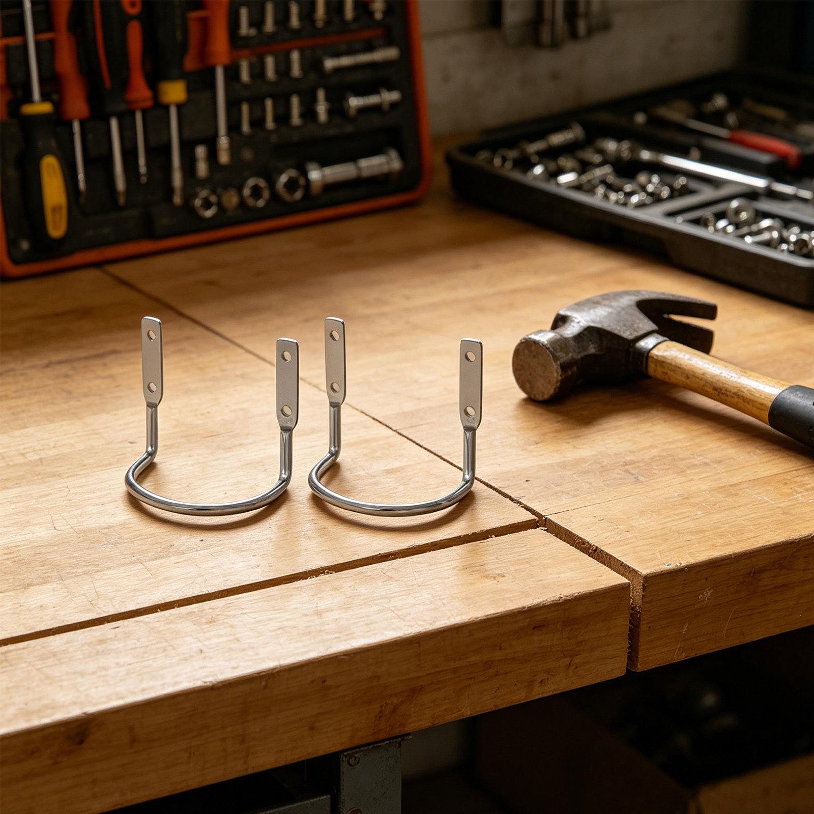 5個入り金属製ハンマーオーガナイザーフック、ユニバーサルT字 - Workshop Tools Hammer のレビューと価格