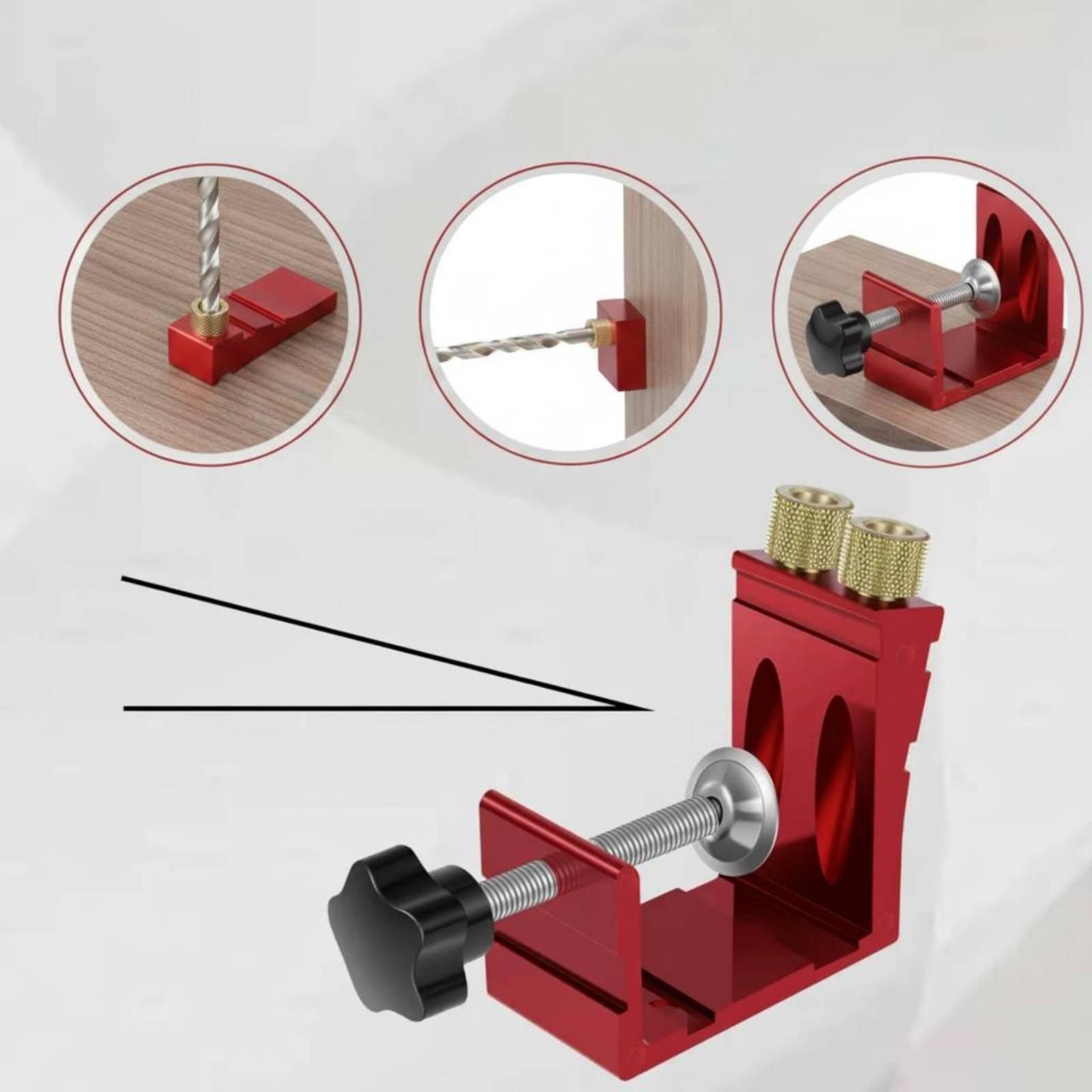 15度角度調整可能な穴あけガイド、ポケットホールジグキット、 - Workshop Joinery Tools のレビューと価格