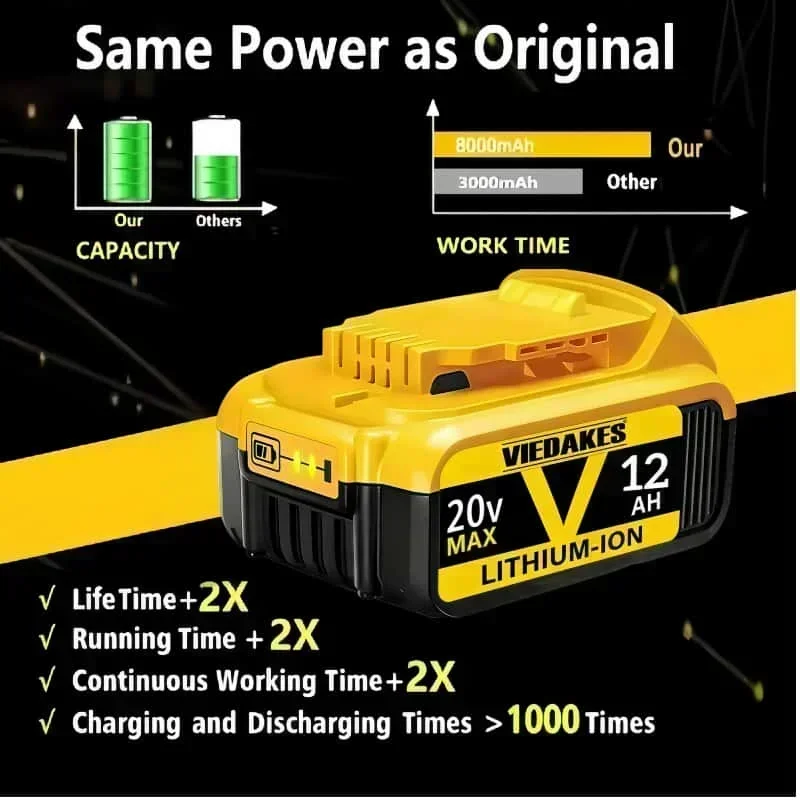 🔥 交換用20V 12.0Ahリチウム電池 Dewalt D - Bosch Drill Gsb 18V のレビューと価格