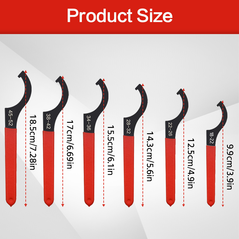 6PCS ハーフムーンフックレンチ ノンスリップスパナレンチ - Maintenance Workshop Tools のレビューと価格