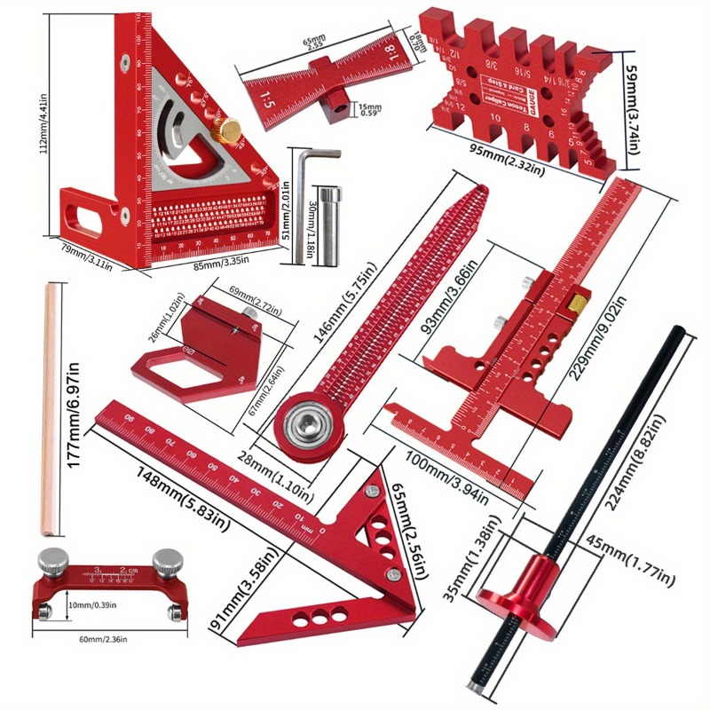 ワークショップカーペンタースクエアセット多機能マーキング木工 - Workshop Joinery Tools のレビューと価格