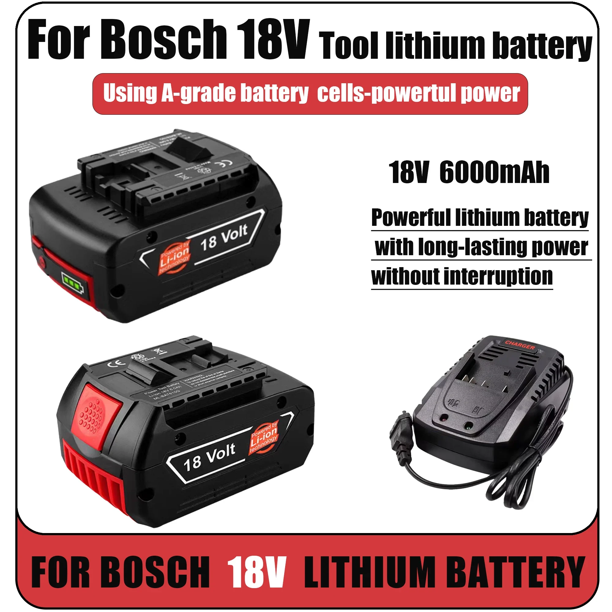 新しいアップグレード版18V 6.0Ahバッテリー 🔥 ボッ - Bosch Drill Gsb 18V のレビューと価格
