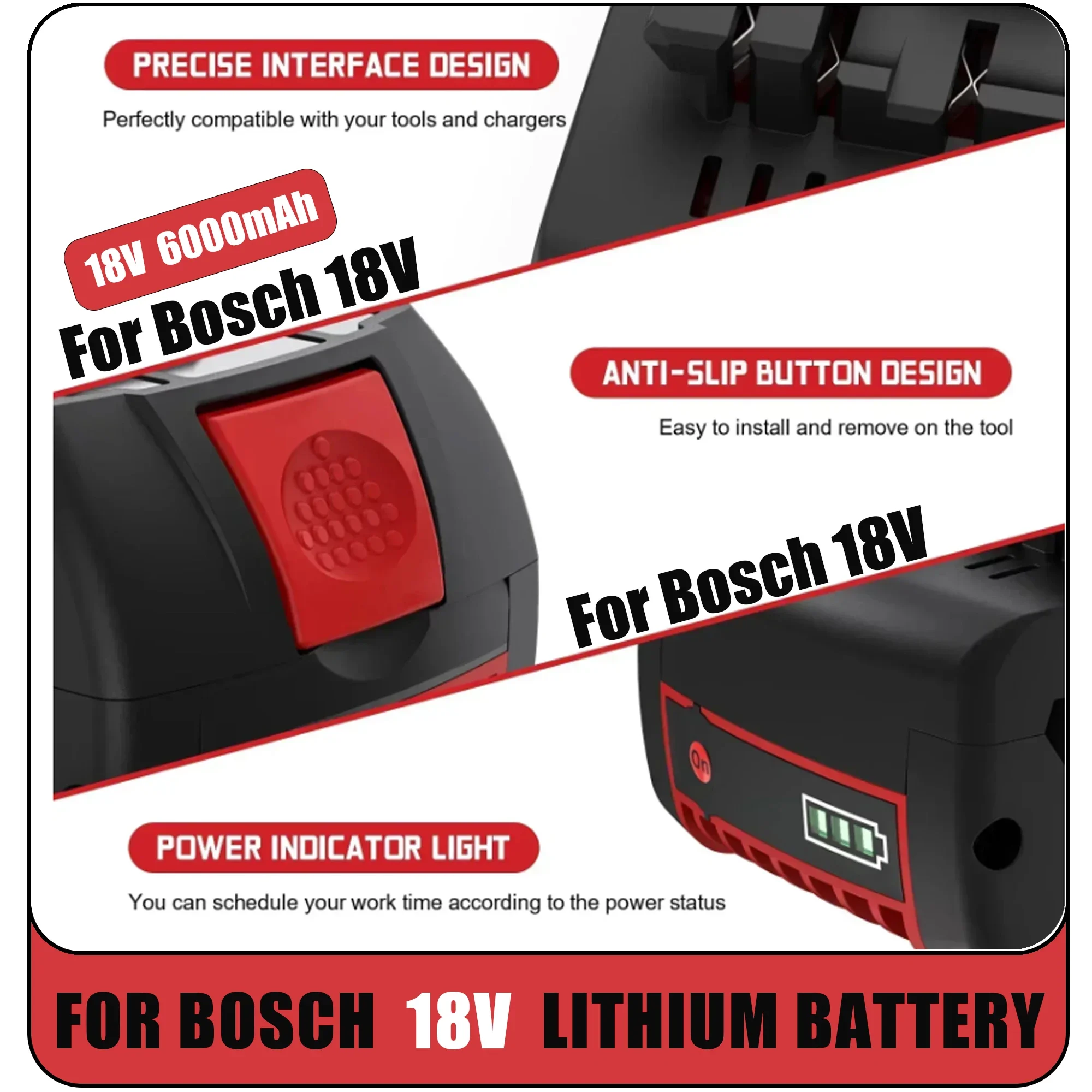 新しいアップグレード版18V 6.0Ahバッテリー 🔥 ボッ - Bosch Drill Gsb 18V のレビューと価格