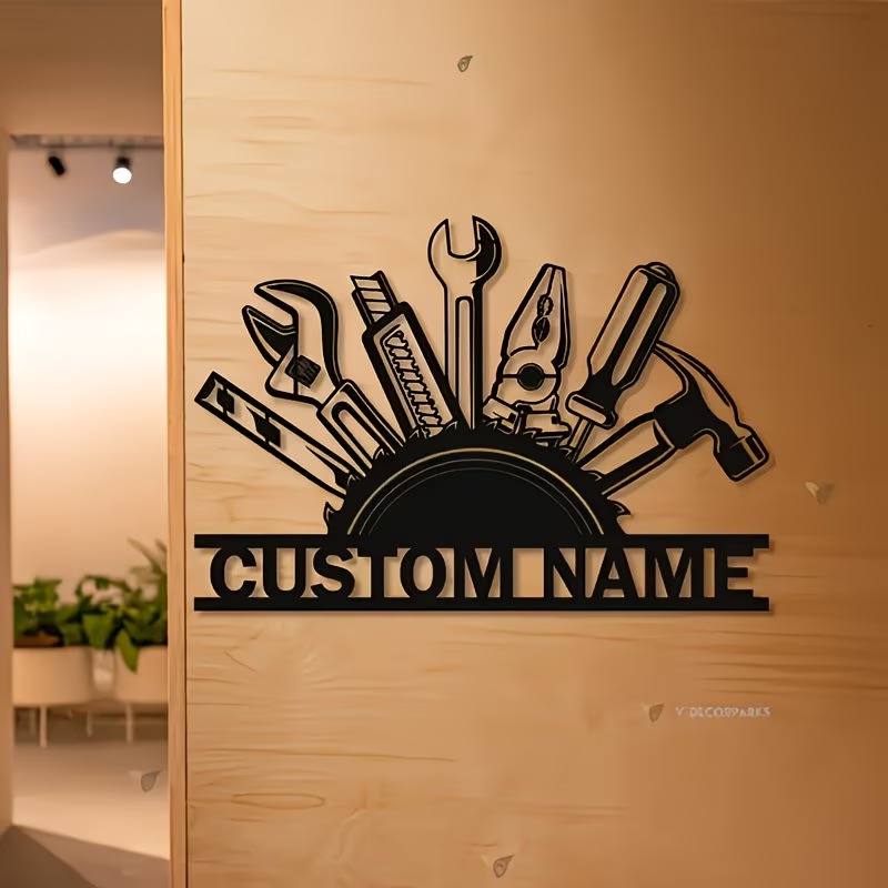 カスタムメタルツールウォールアート - パーソナライズされた - Workshop Tools And Names のレビューと価格
